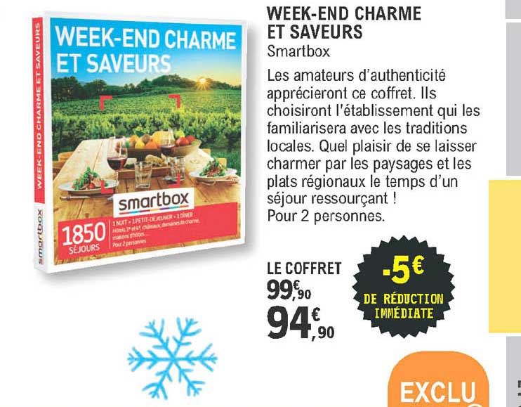 week-end charme et saveurs - smartbox