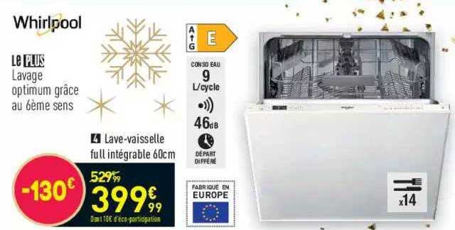 whirlpool lave-vaisselle full intégrable 60cm