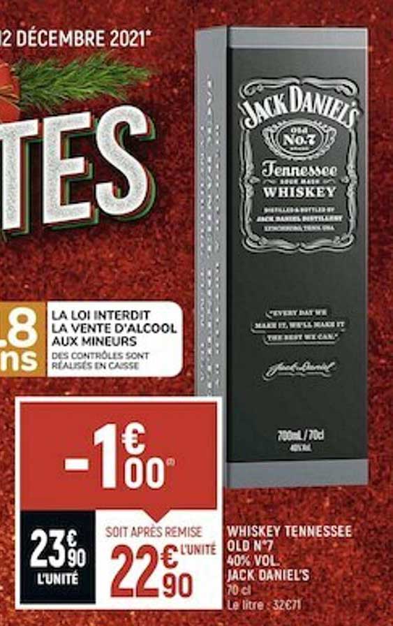 whiskey tennessee old n°7 40% vol. jack daniel's