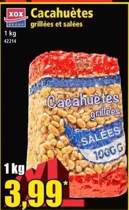 xox cacahuètes grillées et salées