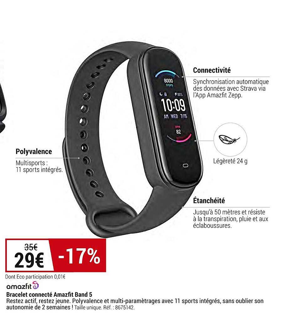bracelet connecté amazfit band 5