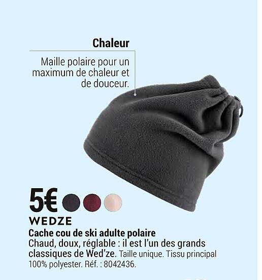 cache cou de ski adulte polaire wedze