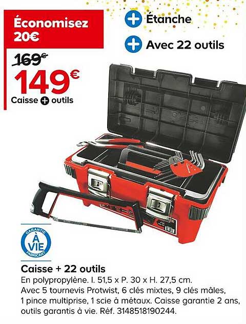 Caisse + 22 Outils