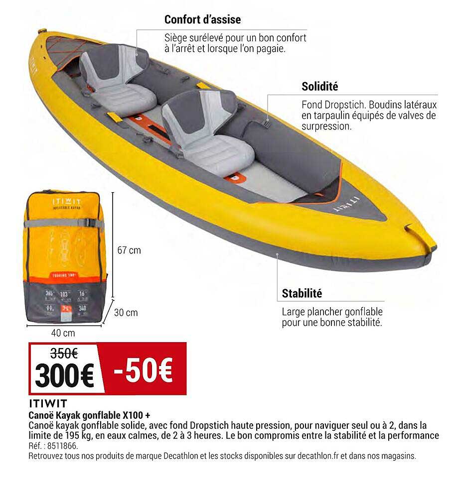 canoë kayak gonflable x100+ itiwit