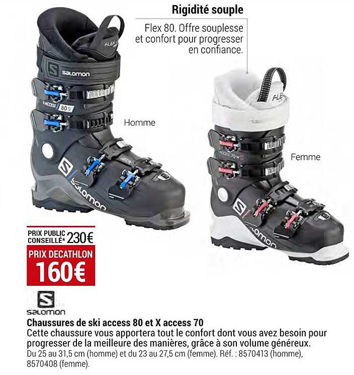 chaussures de ski access 80 et x access 70 salomon