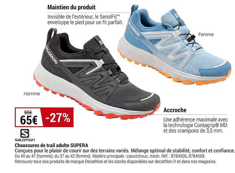 chaussures de trail adulte supera salomon
