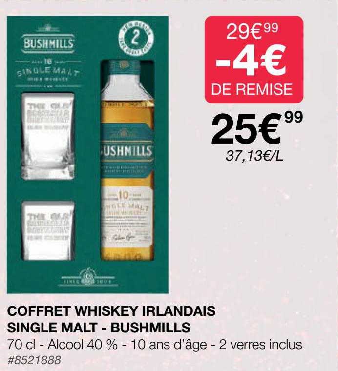 Coffret Whiskey Irlandais Single Malt - Bushmills