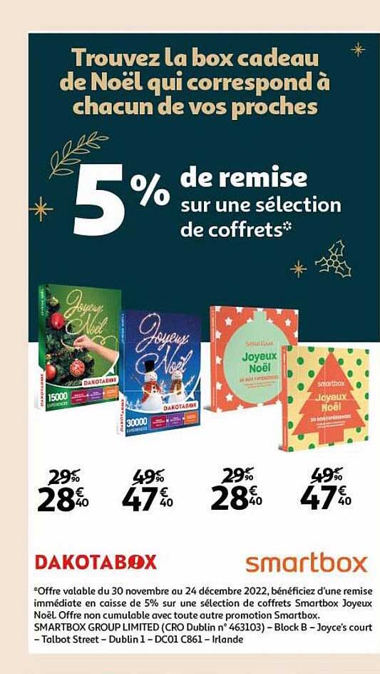 coffrets dakotabox, smartbox