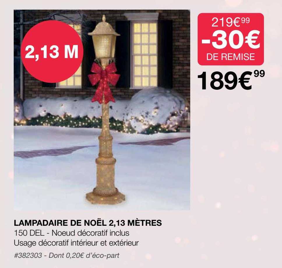 lampadaire de noël 2,13 mètres