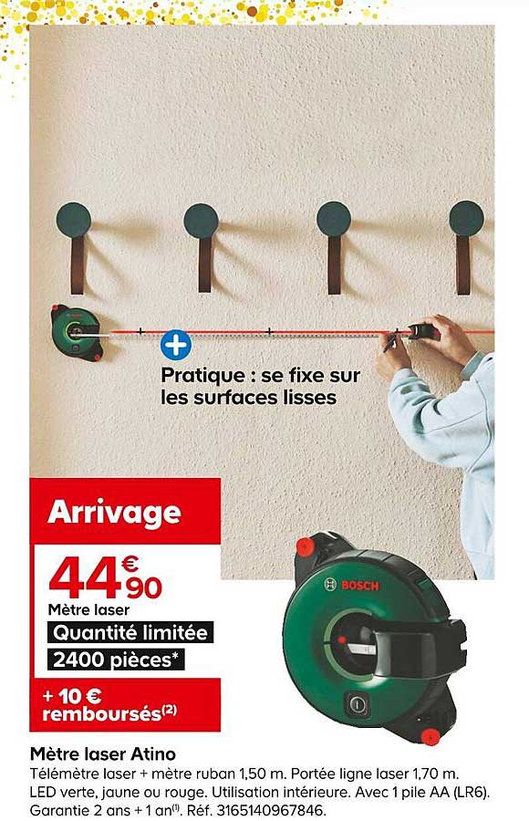 mètre laser atino bosch