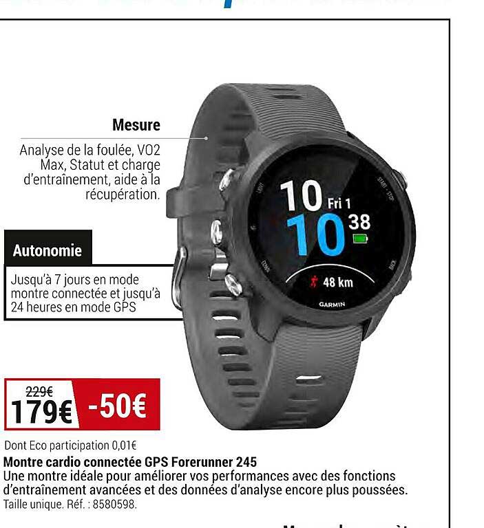 montre cardio connectée gps forerunner 245