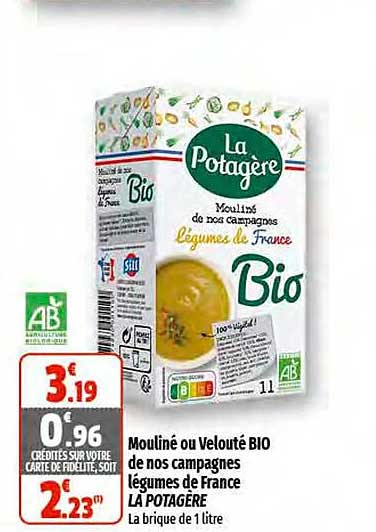 mouliné ou velouté bio de nos campagnes légumes de france la potagère