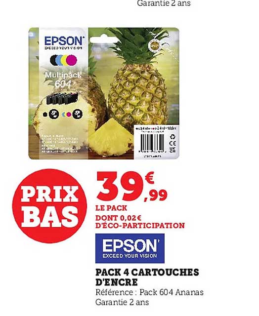 pack 4 cartouches d'encre epson