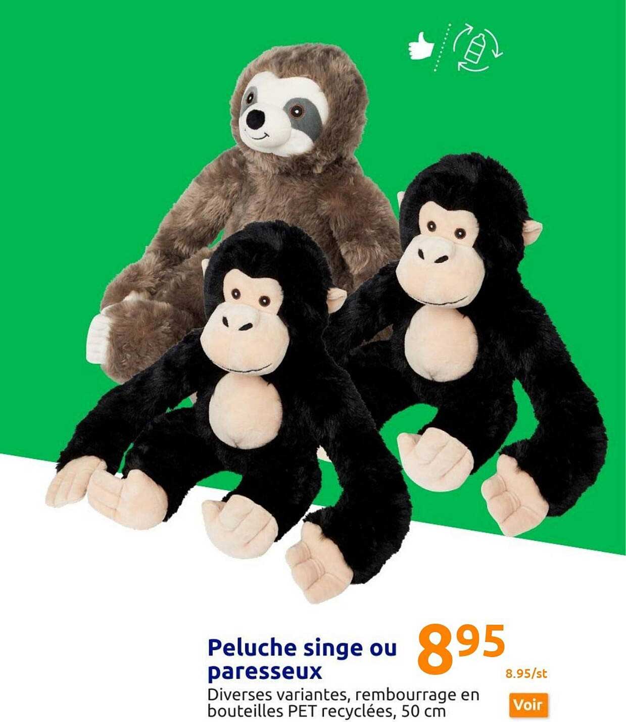 peluche singe ou paresseux