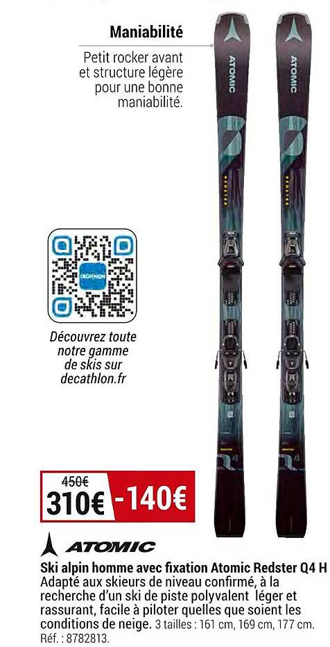 ski alpin homme avec fixation atomic redster q4 h
