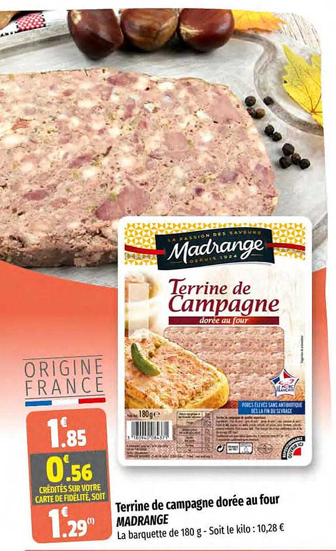 terrine de campagne dorée au four madrange