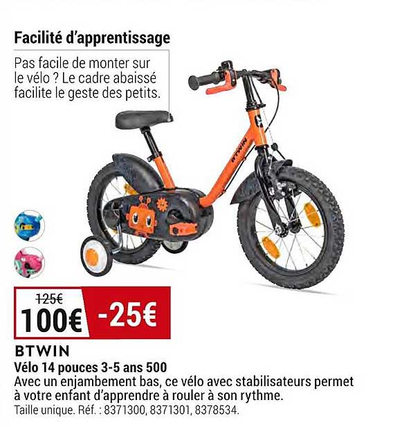 vélo 14 pouces 3-5 ans 500 btwin