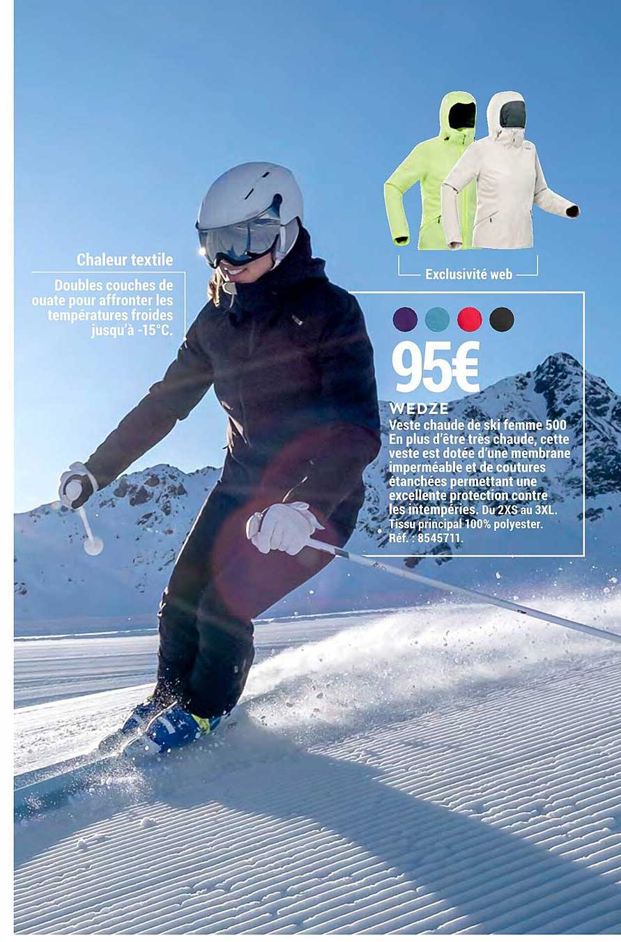 veste chaude de ski femme 500 wedze