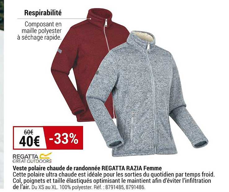 veste polaire chaude de randonnée regatta razia femme