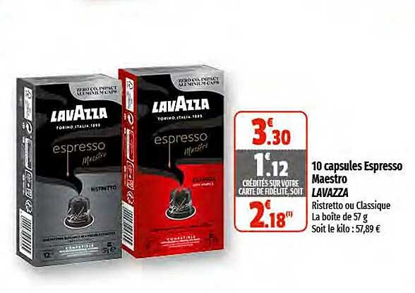 10 capsules espresso maestro lavazza