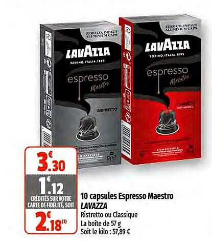 10 capsules espresso maestro lavazza