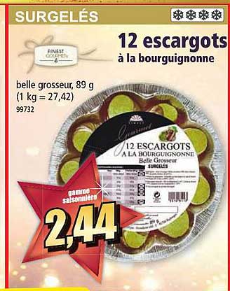 12 escargots à la bourguignonne