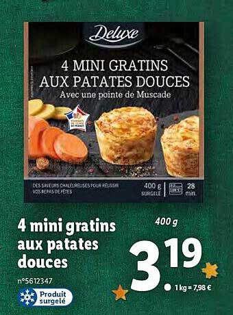 4 mini gratins aux patates douces deluxe