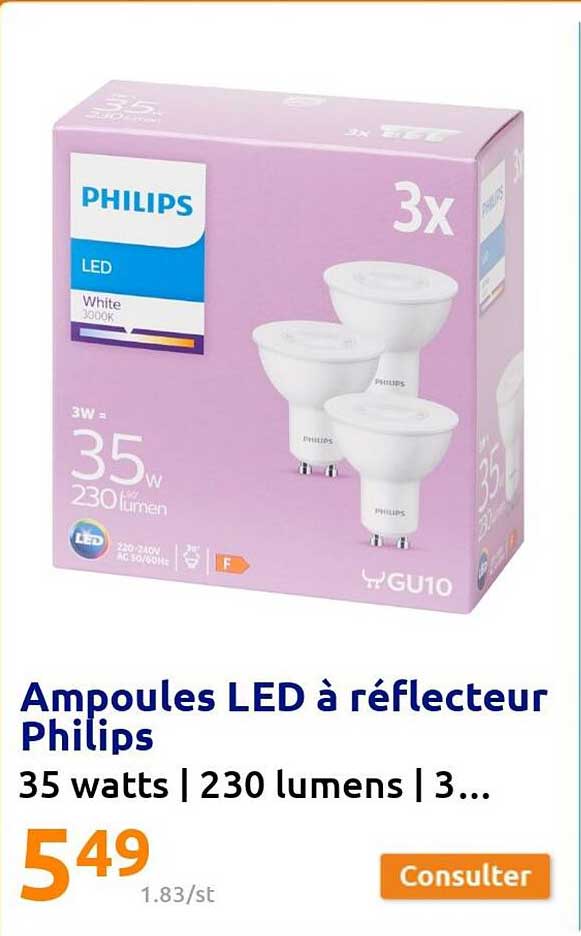 ampoules led à réflecteur philips