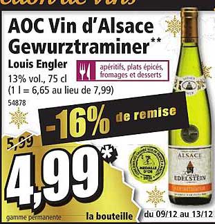 aoc vin d'alsace gewurztraminer louis engler