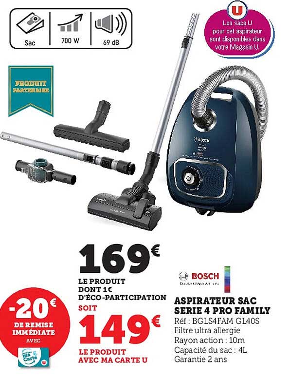 Aspirateur Sac Série 4 Pro Family Bosch