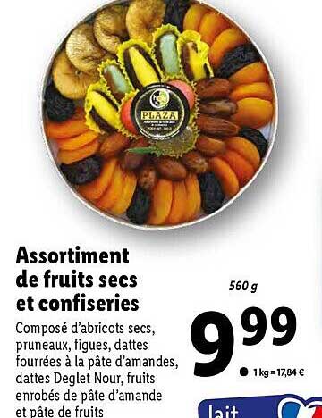 assortiment de fruits secs et confiseries plaza