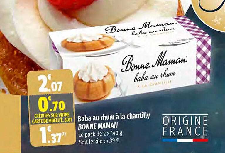 baba au rhum à la chantilly bonne maman