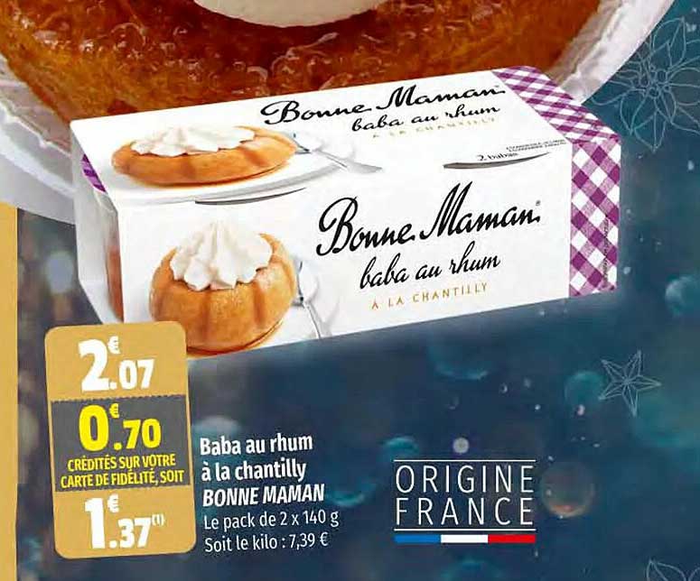baba au rhum à la chantilly bonne maman