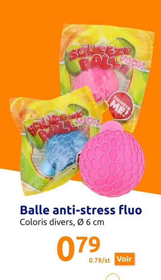 balle anti-stress fluo