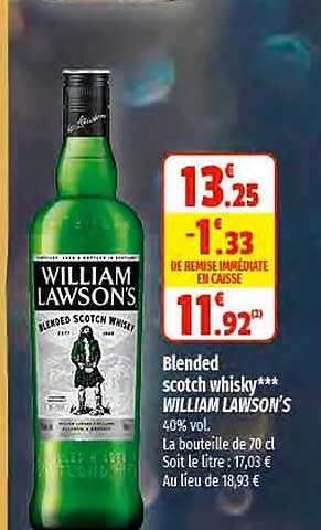 blended scotch whisky william lawson's