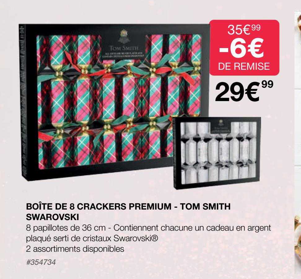 boîte de 8 crackers premium - tom smith swarovski