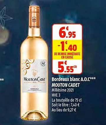 bordeaux blanc a.o.c. mouton cadet