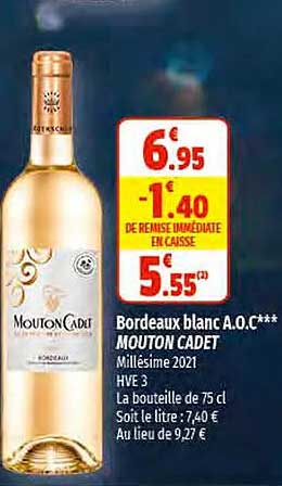 bordeaux blanc a.o.c. mouton cadet