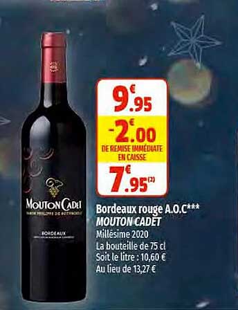bordeaux rouge a.o.c. mouton cadet