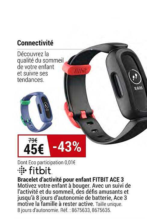 bracelet d'activité pour enfant fitbit ace 3