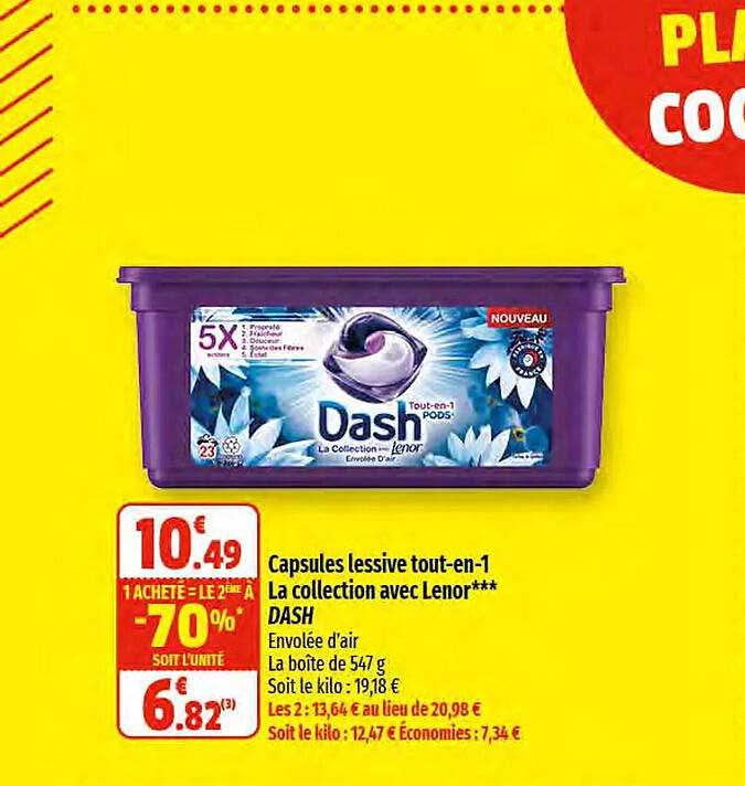 capsules lessive tout-en-1 la collection avec lenor dash