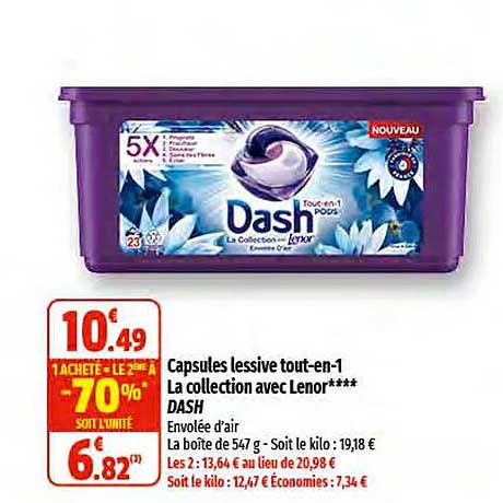 capsules lessive tout-en-1 la collection avec lenor dash