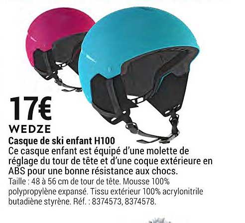 casque de ski enfant h100 wedze