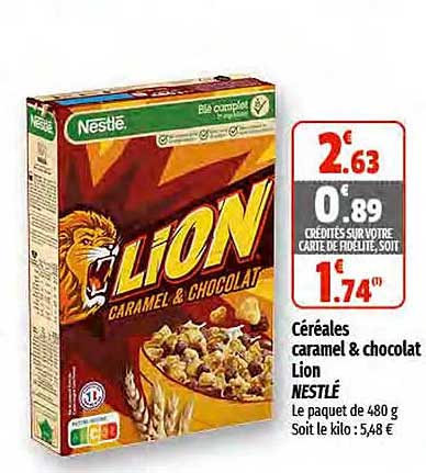 Céréales Caramel & Chocolat Lion Nestlé