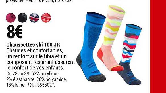 chaussettes ski 100 jr