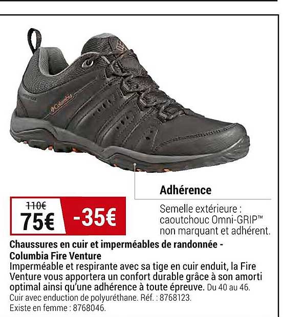 chaussures en cuir et imperméables de randonnée - columbia fire venture