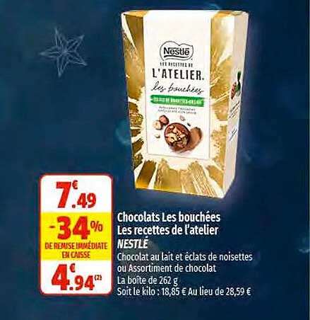 chocolats les bouchées les recettes de l'atelier nestlé