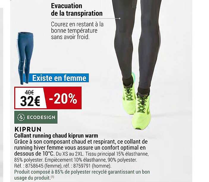 collant running chaud kiprun warm