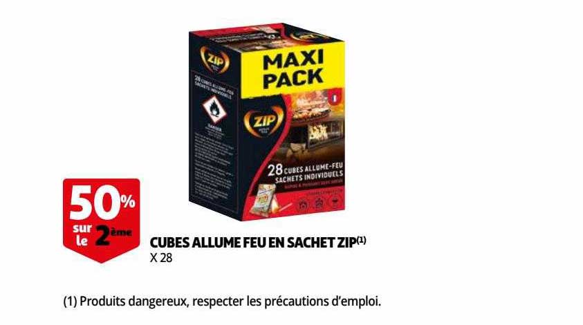 cubes allume feu en sachet zip