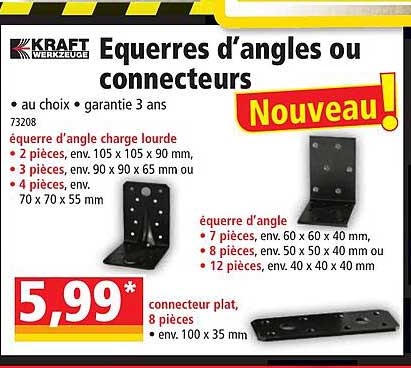 équerres d'angles ou connecteurs kraft werkzeuge